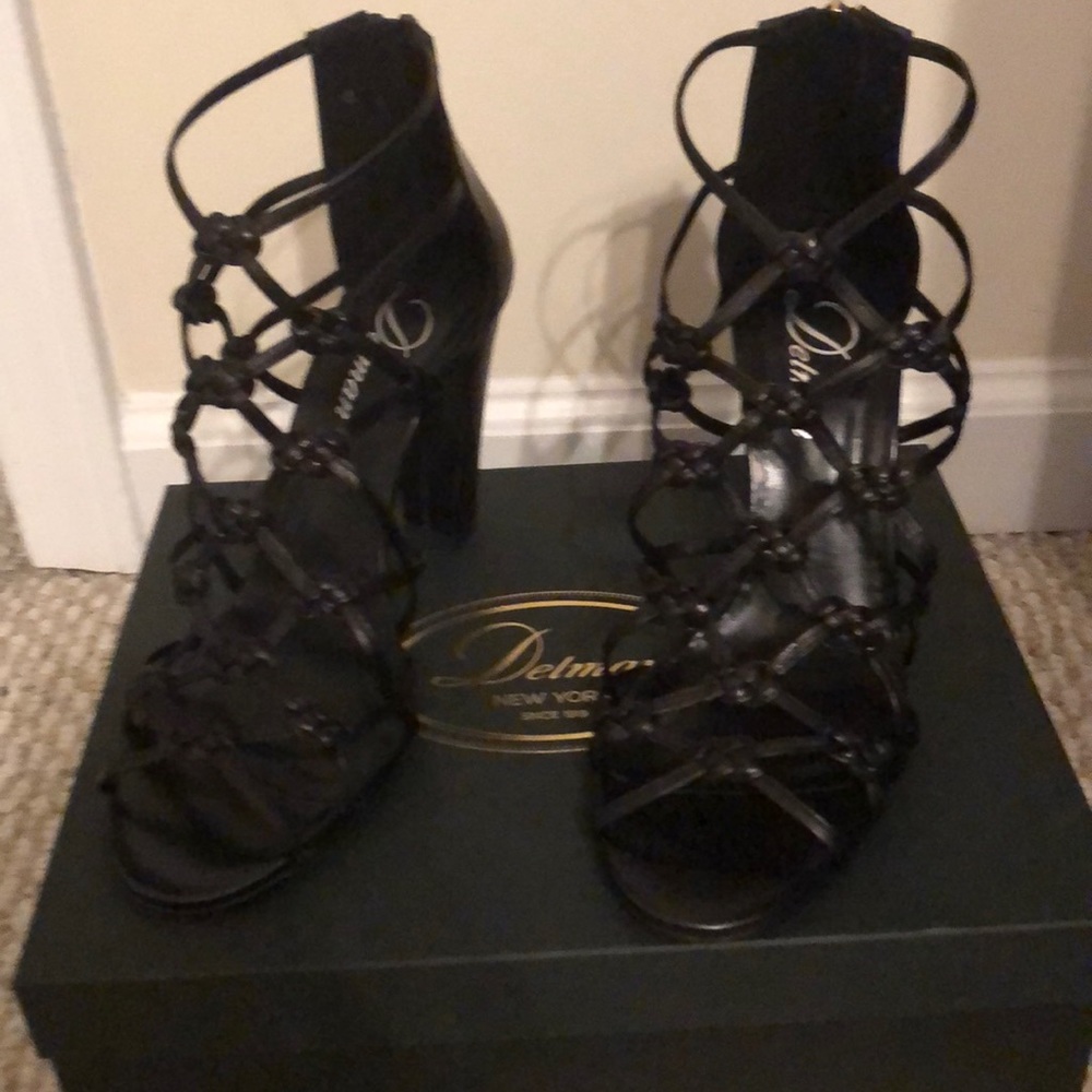 Black Strappy Sandals - New